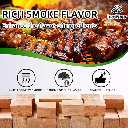 Lumberer Mesquite Wood Smoking Chunks – Strong Southwestern Flavor for Red Meat – 100% Natural, Long Burn – 4LBS, Clean & Additive-Free