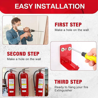 Queekay 20 Pack Fire Extinguisher Mount Universal Bracket 5 to 40 lb Fire Extinguisher Holder Wall Hook Hanger (Classic Style)