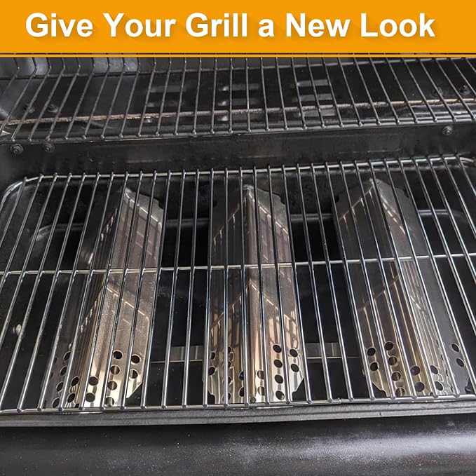 BBQ-PLUS Grill Replacement Parts for Char-Broil Classic 360 3-Burner 463773717 Gas Grill G320-0200-W1A Grill Burner G215-0203-W1 Heat Tent Stainless Steel Cooking Grate Adjustable Crossover Tube