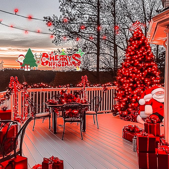 JMEXSUSS 200 LED Red String Lights Halloween, 66ft Red Christmas Lights | Plug in, Connectable, Indoor Outdoor Use, 8 Modes Halloween Lights for Tree Bedroom Garden Yard Porch Xmas Halloween Decor