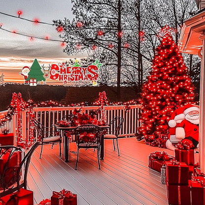 JMEXSUSS 200 LED Red String Lights Halloween, 66ft Red Christmas Lights | Plug in, Connectable, Indoor Outdoor Use, 8 Modes Halloween Lights for Tree Bedroom Garden Yard Porch Xmas Halloween Decor