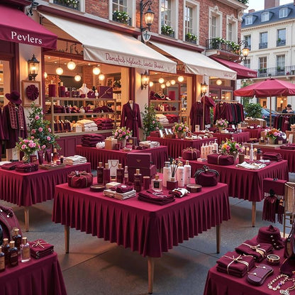 PARTISKY Burgundy Spandex Square Tablecloths 60x60 Inch, 2 Pack Wrinkle Free Fitted Card Table Cloth Stretch Square Table Cover for Kitchen Dinner, Holiday Party, Wedding Banquet, Display Trade Show