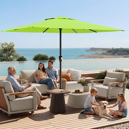 AreShark 8' x 10' Rectangle Patio Umbrellas for Outdoor, Outdoor Table Umbrella, Large Outdoor Patio Umbrellas with 8 Sturdy Ribs for Pool, Garden, Market (Apple Green)