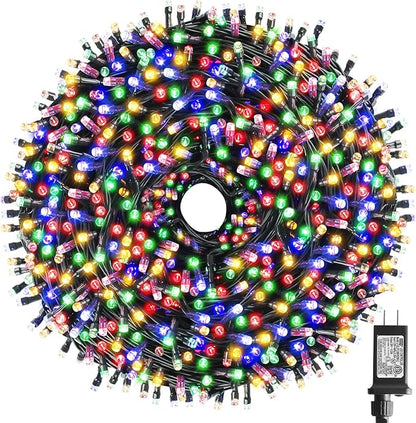 262FT 800 LED Christmas String Lights, Christmas Lights | Plug 8 Modes Memory Function with Timer, UL Certified Outdoor Indoor Fairy Light Christmas Tree, Patio, Party (Multicolor)