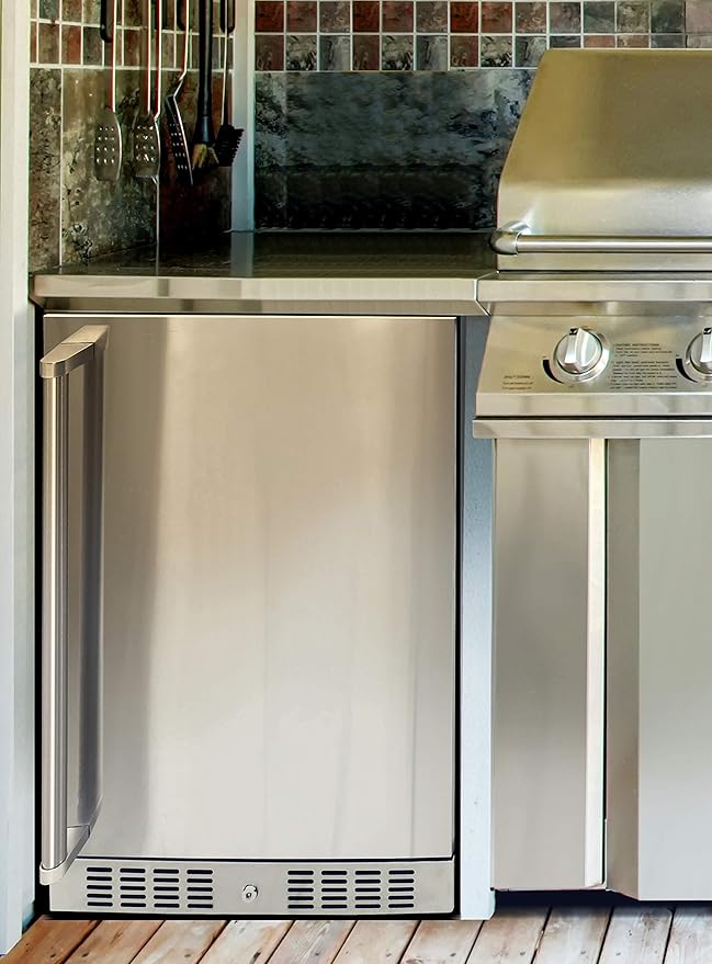 BRAMA Outdoor Refrigerator Built-In or Freestanding with Automatic Defrost, LED Display and Control Panel
