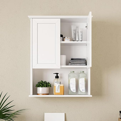 Bathroom Wall Cabinet, Over The Toilet Storage Cabinet, 24x30 Inch Bathroom Medicine Cabinet with 2 Door & Adjustable Shelves, Bathroom Cabinet Wall Mounted, for Laundry Room, Kitchen