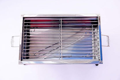 Stainless Stell Charcoal Portable Grill Mangal Shish Kebab Kabob Bbq Barbecue Shashlik
