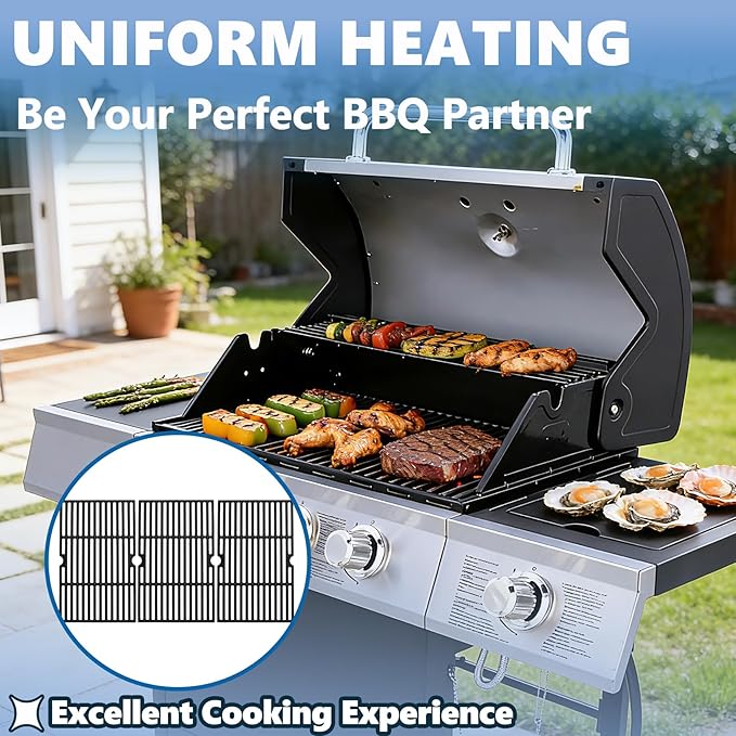 SafBbcue DGF493BNP 16.5" Grill Grates for Dyna Glo DGH474CRP DGH483CRP DGB494SPB DGB495SDP, Backyard BY13-101-001-12 GBC1440W, Kenmore 146.23678310 146.16132110 146.20164510 146.23679310 Grill Parts