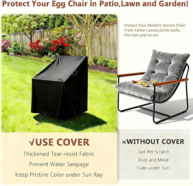 High Back Patio Chair Cover,Waterproof Covers for Stackable Dining Chairs,Outdoor Patio Furniture Seating Set Shield (28"W x 36"D x 45"H,1-Pc)