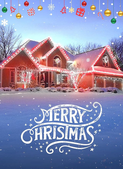 C9 LED Christmas Lights Outdoor, 68 Ft 100 LED Strawberry String Lights With 100 Spring Clamps, Waterproof Commercial Grade Extendable for Outside Roofline Patio Home Xmas Decoration, Red & Warm White