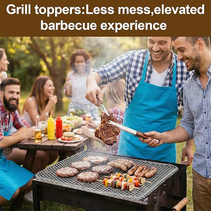 10 Pack Disposable Grill Topper, 16x12 Inch Non-Stick Aluminum BBQ Grills Mat, Disposable Mesh Grill Mat for Outdoor Cooking, Ideal for Vegetables, Seafood, Small Meats