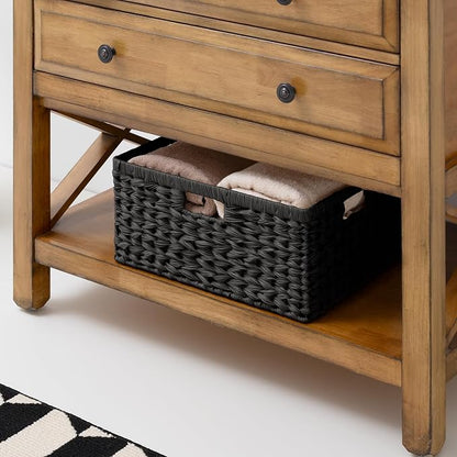 GRANNY SAYS Storage Basket for Organizing, Wicker Storage Basket for Shelf, Large Wicker Basket for Organization, Decorative Basket for Living Room and Entryway, 1-Pack