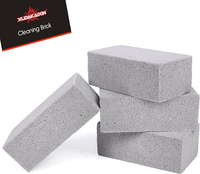 XUDAKAIXIN Grill Cleaning Bricks, Pumice Griddle Cleaning Stone Removing Stains for Grill,Plattop Griddle,Sink,Cookwares,Floor,Countertop(4-Pack Pumice Stones)