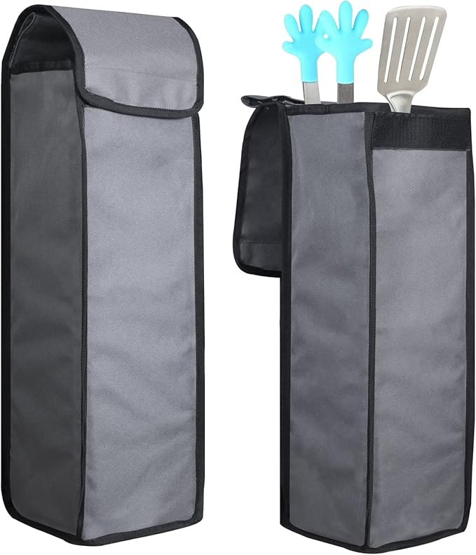 Grill Tool Storage Bag,Waterproof Foldable Organizer for BBQ Utensils, Portable Barbecues Accessory Carry Case for Camping & Hiking