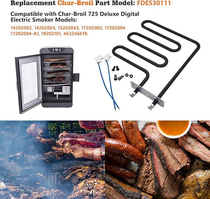 800 Watts Smoker Heating Element Kit Rplacement Part for Masterbuilt and Char-Broil Digital Electric Smokers, Model 9907090033 or FDES30111 | 120V, Replace Part 9907090033 FDES30111, Fit for 20070110 14202004 etc, with 2 Wires 1 Gasket 2 Nuts 2 Screws ...