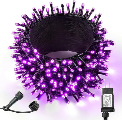 WBao Halloween Lights 500LED 174ft, Super Bright LED Halloween String Lights with UL Certified, 8 Lighting Modes, Timer, Memory & Waterproof for Indoor Outdoor Holiday Party Decorations, Purple