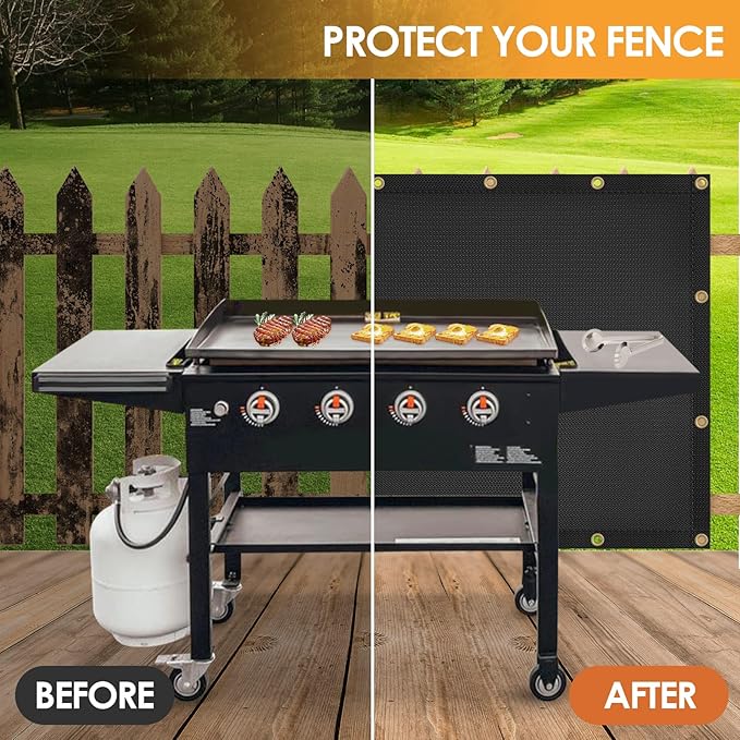 4'x5' Fireproof Heat Shield for Wall Behind Grill Protect Deck Fence from Grill Heat, Heat Shield for Wood Stove, Stove Wall Protector Fridge, BBQ Grill Mat Accessories Compatible with Blackstone