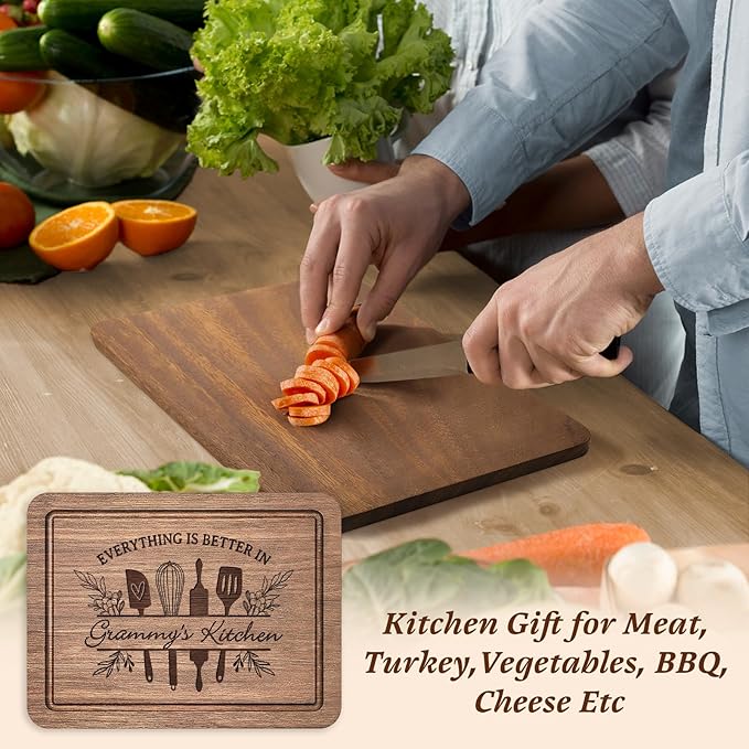 Grammy Gifts for Grandma, Premium Walnut Wood Cutting Board Gifts for Grammy, Grammy Birthday Gifts, Cool Kitchen Gifts for Grammy Grandma Granny from Grandkids
