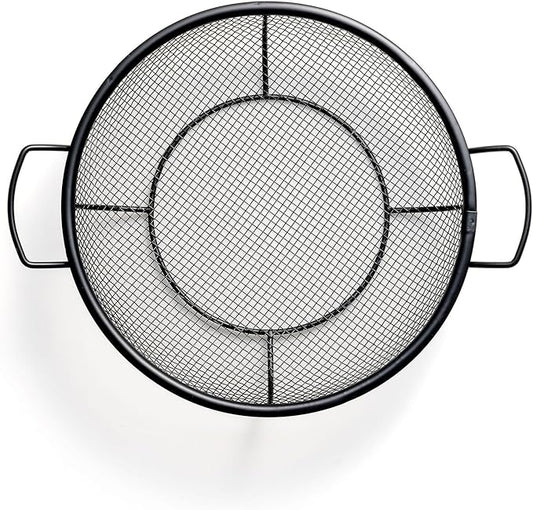Outset Mesh Grill Roasting Basket With Handles, Non-Stick, Shallow, 12" x 15" x 3"