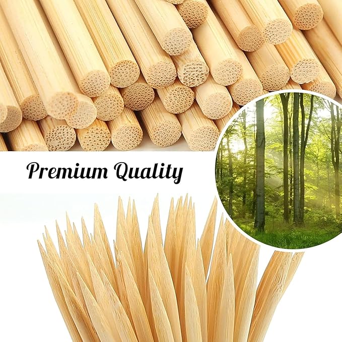 HANSGO 100PCS Wooden Candy Apple Sticks, 5 mm 7 inch Birch Caramel Apple Cotton Sticks Semi Pointed Lollipop Skewer for Festival Party Favor BBQ Corn Dog