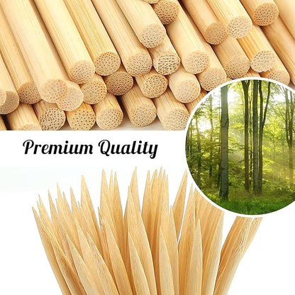 HANSGO 100PCS Wooden Candy Apple Sticks, 5 mm 7 inch Birch Caramel Apple Cotton Sticks Semi Pointed Lollipop Skewer for Festival Party Favor BBQ Corn Dog