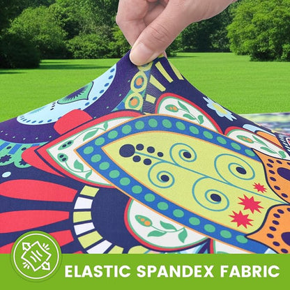 Smiry Spandex Fitted Tablecloth for 4 Foot Rectangle Tables, Washable Picnic Table Cover with Elastic, Stretch Reusable Table Cloth for Outdoor, Camping, Dining & Kitchen (Paisley, 30"x48")