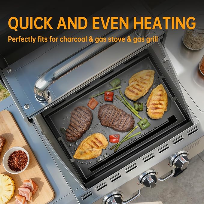 Full Size 24.2 Inch Griddle Replacement Parts for Grill Chef BM616, GC610, GC616, GC716, GC816 Grill Master 720-0670E, 720-0737
