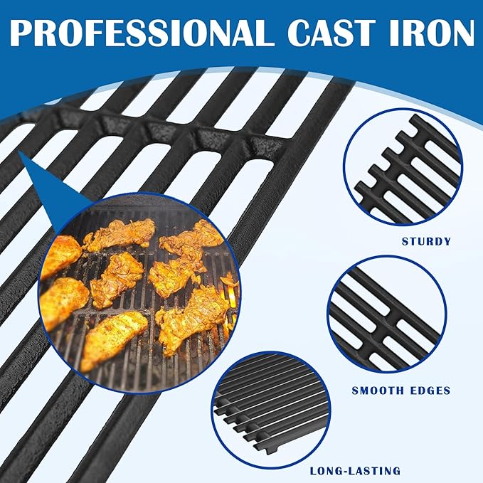 SafBbcue Grill Replacement Parts for Expert Grill 6 Burner 720-0969 720-0969GB 720-0969GA 720-0969G, Grill Cooking Grates and Heat Plates for Nexgrill 5 Burner 720-0882A 720-0882AE Replacement Parts