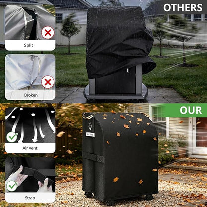 [Upgraded 800D Heavy Duty Fabric]32" Small Grill Cover for Outdoor Grill, Waterproof 2 Burner Grill Cover,Rip-proof Barbecue Cover for Weber Char-Broil Nexgrill & More Grills with Collapsed Side Table