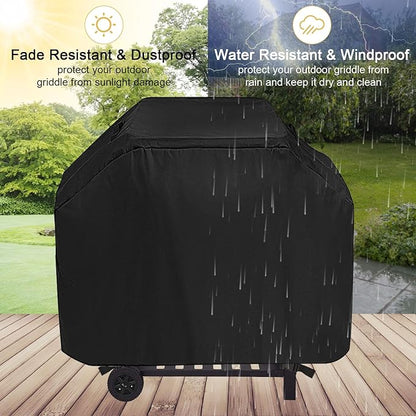 Waterproof Griddle Cover, Dustproof BBQ Grill Cover Compatible with Royal Goumet CD1824AX 24 inch Charcoal Grill,Barbecue Grill Covers for Smoker Grill,52" x 25" x 48"