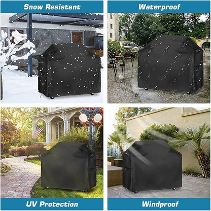 Vailge Grill Cover,72-inch Waterproof BBQ Cover,600D Heavy Duty Gas Grill Cover, UV & Dust & Rip & Fading Resistant,Suitable for Weber, Brinkmann, Char Broil Grills and More,Black