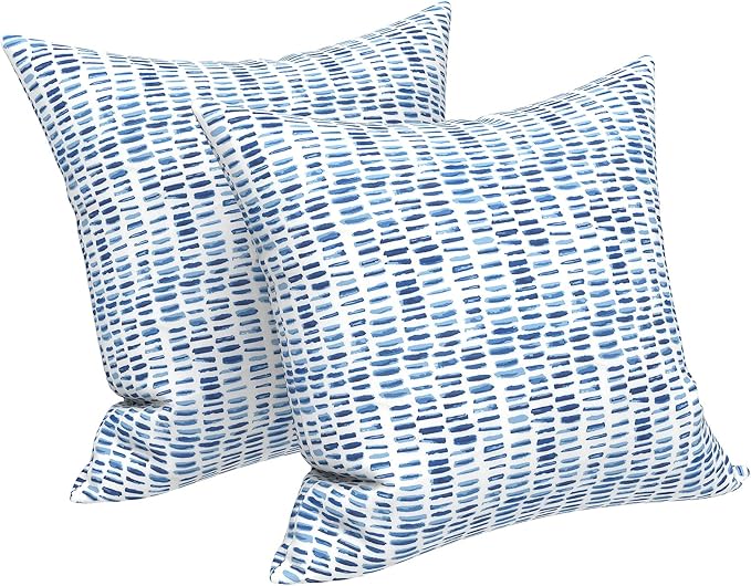 LVTXIII Outdoor Pillow Covers 20x20 Inch, 2 Pack Large Square Throw Pillow Cases, Fade-Resistant Cushion Covers for Patio Furniture Sofa, Garden Porch, A Pebble Blue
