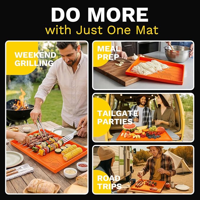 Upgraded Full-Coverage Silicone Griddle Cover for Blackstone 36 Inch Grill, Heavy Duty Food-Grade Silicone Grill Mat with Gift-Worthy Pattern, Year-Round Protection from Dirt & Rust