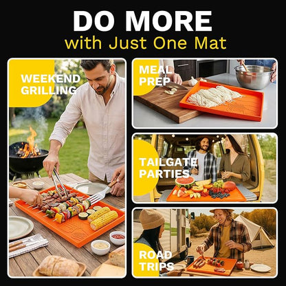 Upgraded Full-Coverage Silicone Griddle Cover for Blackstone 36 Inch Grill, Heavy Duty Food-Grade Silicone Grill Mat with Gift-Worthy Pattern, Year-Round Protection from Dirt & Rust