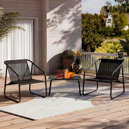 DUMOS 4 Piece Patio Furniture Set，Outdoor Patio Furniture Set with Table and Chairs, Patio Sectional Bistro Sets for Lawn, Garden, Balcony, Poolside Blake