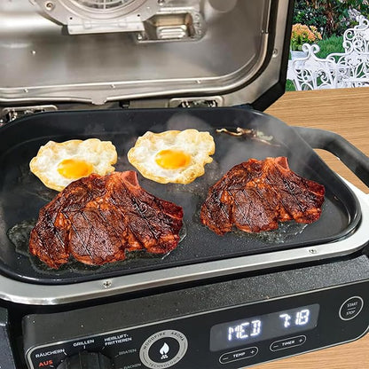 Grill Griddle Plate XSKGRIDLXL Griddle Pan for Ninja Woodfire Pro XL OG800 OG900 Series, Heavy-Duty Non-Stick Griddle Pan with Oil Hole, Ninja Grill Flat Top Griddle Plate Accessories OG850 OG951