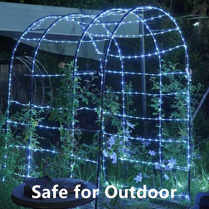 QITONG Solar Rope Lights Outdoor Waterproof, 66ft 200 LED String Lights, 8 Modes Fairy Lights in Clear Thin Tube (White)