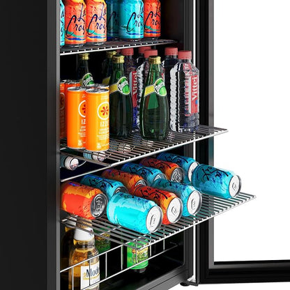 EdgeStar BWC121 19 Inch Wide 105 Can Capacity Extreme Cool Beverage Center - Stainless Steel | Freestanding, 105 Can Capacity, Reversible door, Digital Display, LED Light, Stainless Steel