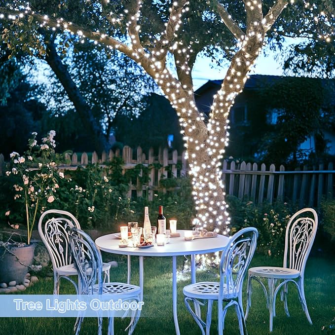 JMEXSUSS 1000 LED White Christmas String Lights Outdoor with Remote | Christmas Tree Lights, 272 Ft Outdoor String lights for Outside Patio Garden Bedroom Party Holiday Wedding Christmas Decor