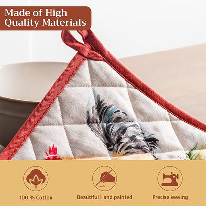 Maison d' Hermine Campagne 100% Cotton Pot Holder, 8 - inch by 8 - inch.
