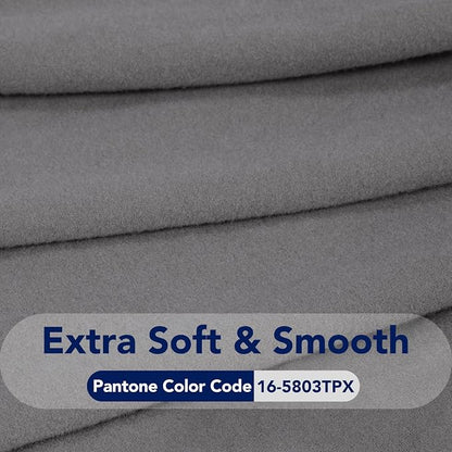 PureFit Stretc Recliner Chair Covers Fleece Soft Couch Covers for Sofa | Light Gray 4-Pieces Recliner Slipcover Pocket Couch Protector, Fleece Sofa Cover Washable with Non Slip Elastic Bottom