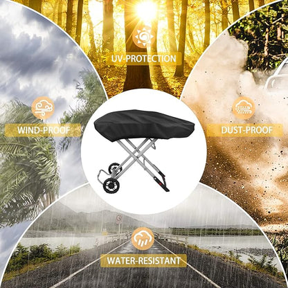 Grill Cover for Weber Traveler Portable Gas Grill 9010001, Outdoor Heavy Duty Waterproof Oxford Fabric Weather Resistant