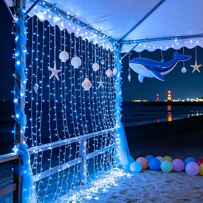 Christmas String Lights Outdoor 470FT 1500 LED Blue | Dimmable, 12 Light Styles, Memory Timer, Waterproof, 29V Safe Low Voltage, Diamond-Faceted LED, Energy Efficiency