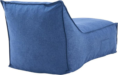 Merax Outdoor Bean Bag Chairs, 48" L Lounger Chair for Adults Bean Bag Couch Sofa with Foam Filled for Patio Pool Balcony & Desk, Water-Repellence Fabric Outside Beanbag Chair, Navy Blue