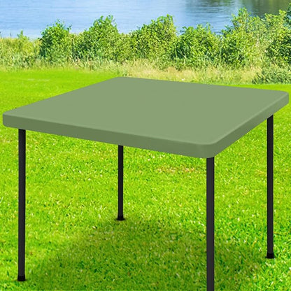 Moosfor Spandex Square Table Cloth, Elastic Fitted Tablecloths for Picnic, Stretch Washable Patio Table Cover for Outdoor, Camping, Banquet and Parties (Sage Green, 42"x42")