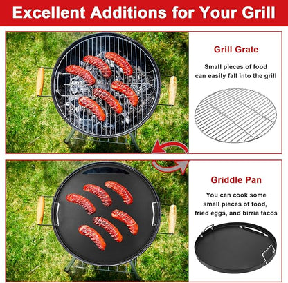 Full Size Griddle Insert for Weber 22 Inch Charcoal Grills, Flat Top Griddle for Weber 22" Original Kettle, Master-Touch and Performer Deluxe Charcoal Grill, Compatible with Most 22" Round Grills
