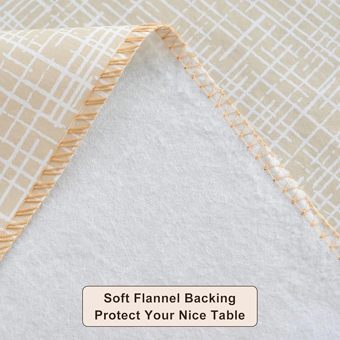 LIBERECOO Heavy Duty Vinyl Tablecloth with Flannel Backing Waterproof Oil-Proof Plastic Table Cloth Stain-Resistant Wipeable Rectangle or Square Table Cover for Indoor and Outdoor 60 x 102 Inch