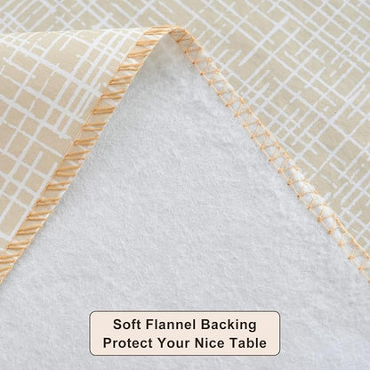 LIBERECOO Heavy Duty Vinyl Tablecloth with Flannel Backing Waterproof Oil-Proof Plastic Table Cloth Stain-Resistant Wipeable Rectangle or Square Table Cover for Indoor and Outdoor 60 x 102 Inch