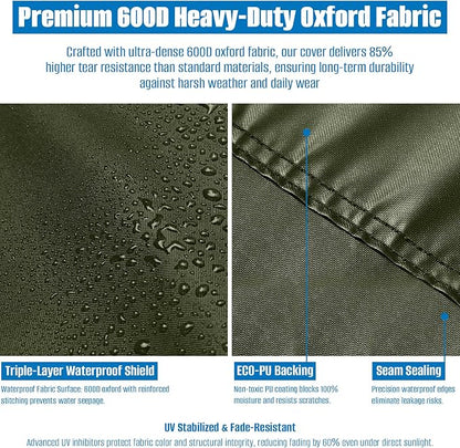 SIRUITON Cushion Storage Bag 600D Oxford,Waterproof,69"L x 29.5"W x 21.6"H | Heavy duty, rip proof, with handle & zipper, for patio & garden cushions, UV-resistant, all-weather protection