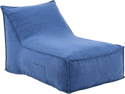 Christopher Knight Home Venny 48" L Outdoor Bean Bag Chair Set of 2, Fabric Bean Bag Chair for Adults and Kids, Indoor/Outdoor Sun Lounger, Patio Lounge Chair Set of 2, Navy Blue